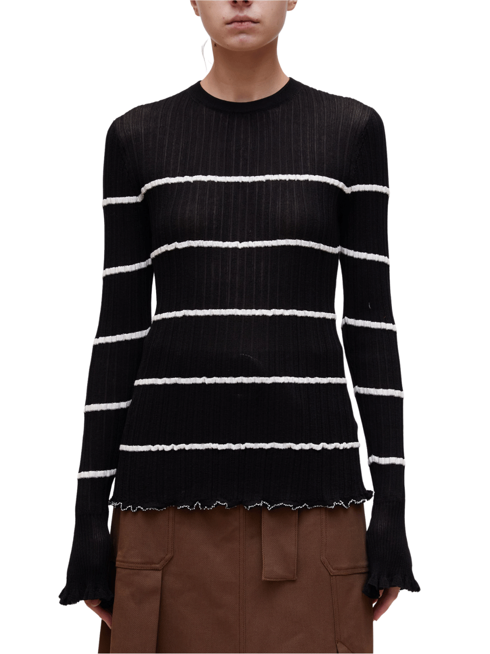 3.1-Phillip-Lim-Long-Sleeve-Sheer-Striped-Crewneck-Pullover-Black-1