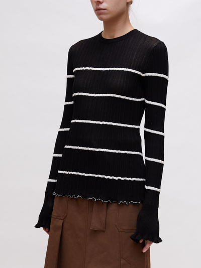 3.1-Phillip-Lim-Long-Sleeve-Sheer-Striped-Crewneck-Pullover-Black-2