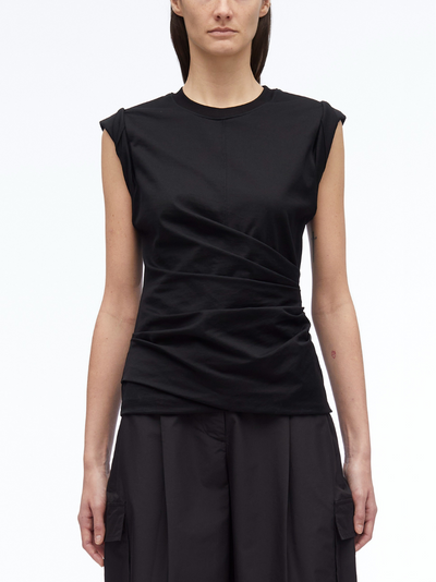 3.1-Phillip-Lim-Rolled-Sleeve-Draped-Jersey-Tank-Black-1