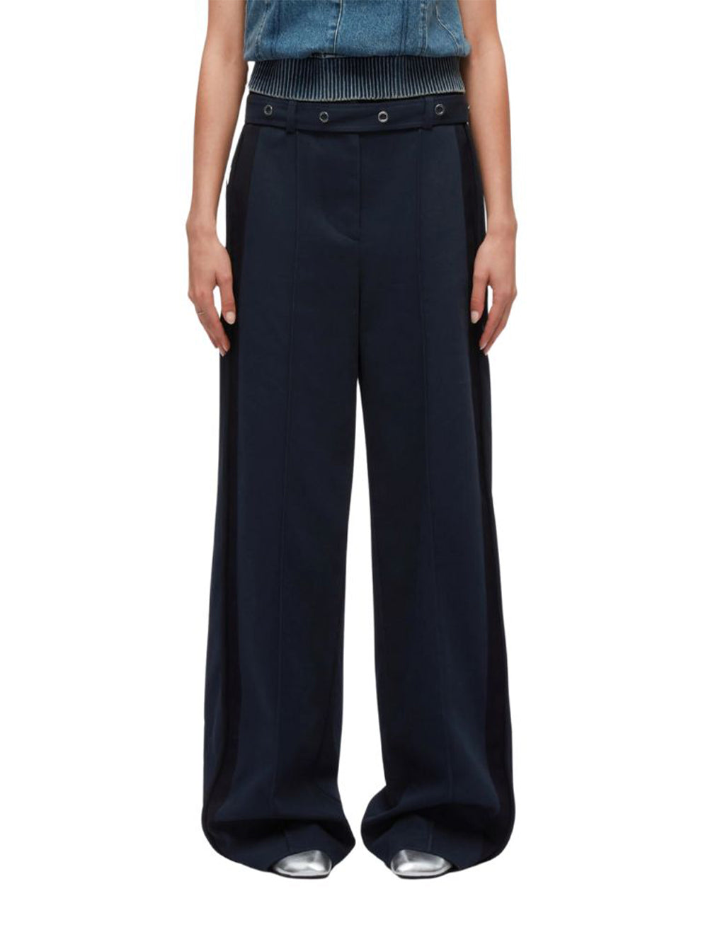 3.1 Phillip Lim-Belted Utility Pant W Panel-Midnight-1