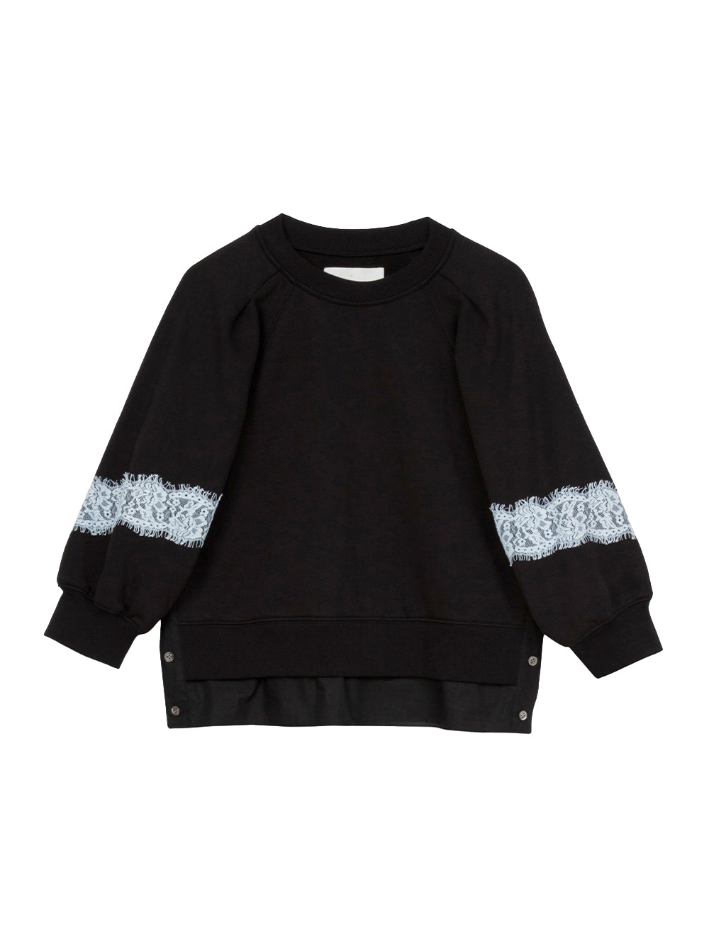 3.1 Phillip Lim-Black Lantern Sleeve Sweatshirt-Black Multi-1
