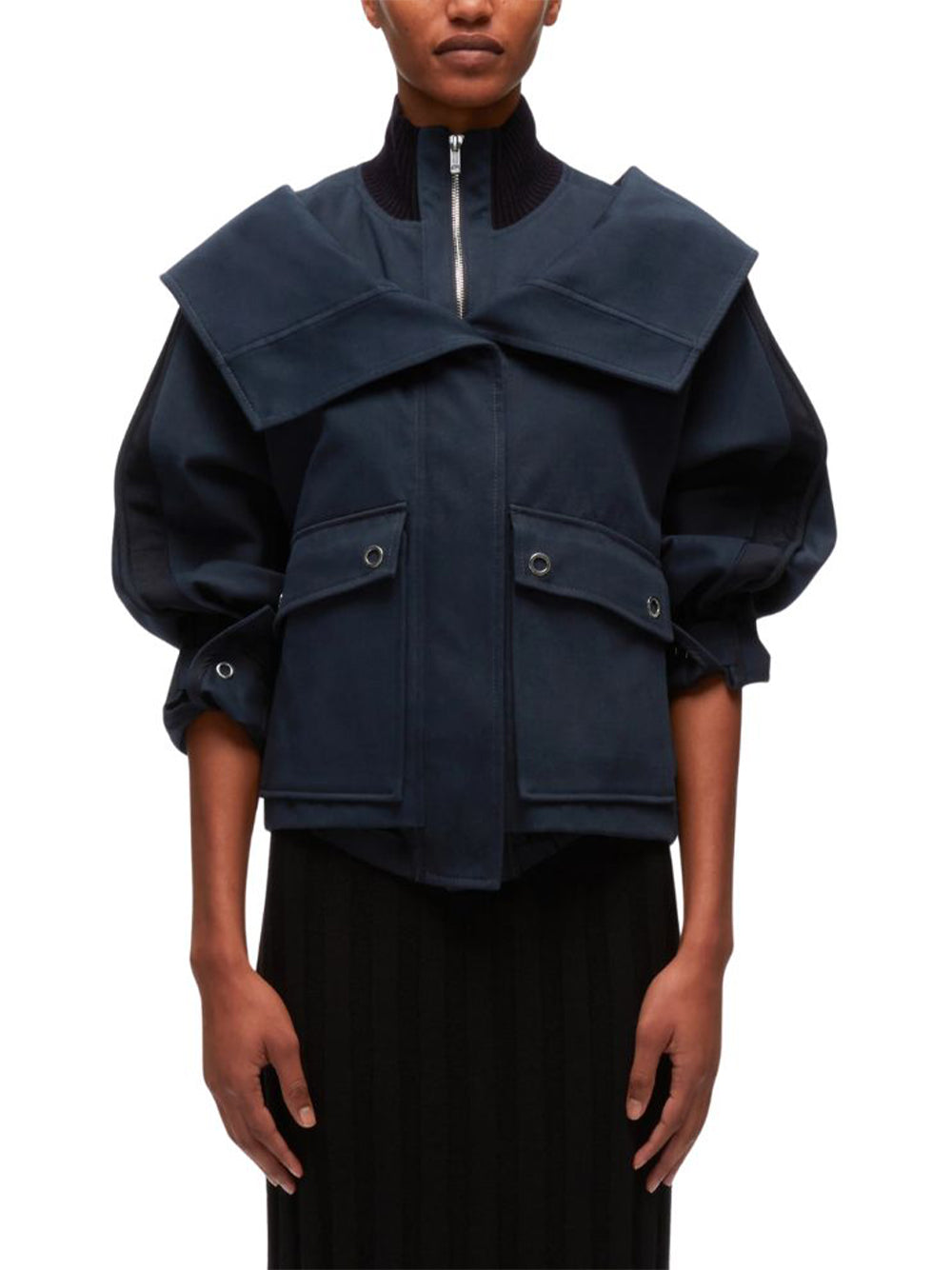 3.1 Phillip Lim-Double Collar Utility Jacket-Midnight-2