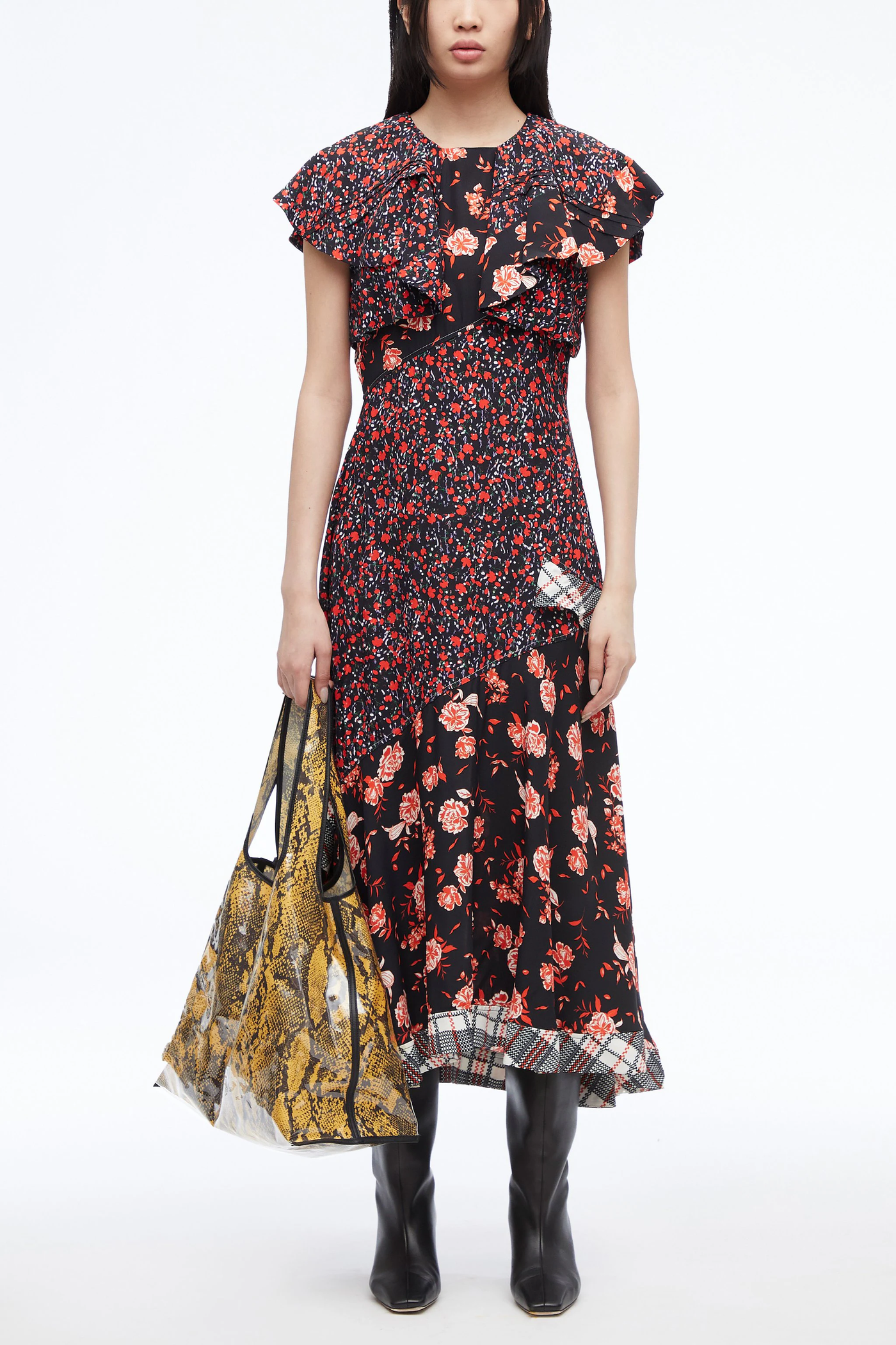 3.1PhillipLim-FloralCollageRuffleMidiDress-Black-Multi-2