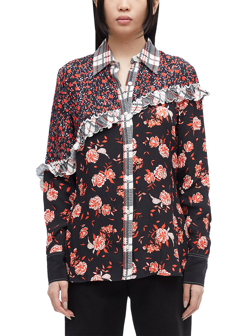 3.1PhillipLim-FloralCollageRuffleShirt-BlackMulti-1