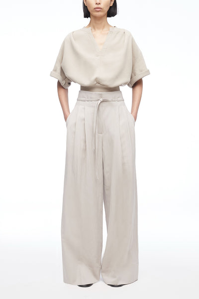 Short Sleeve Cropped Sweatshirt (Concrete)