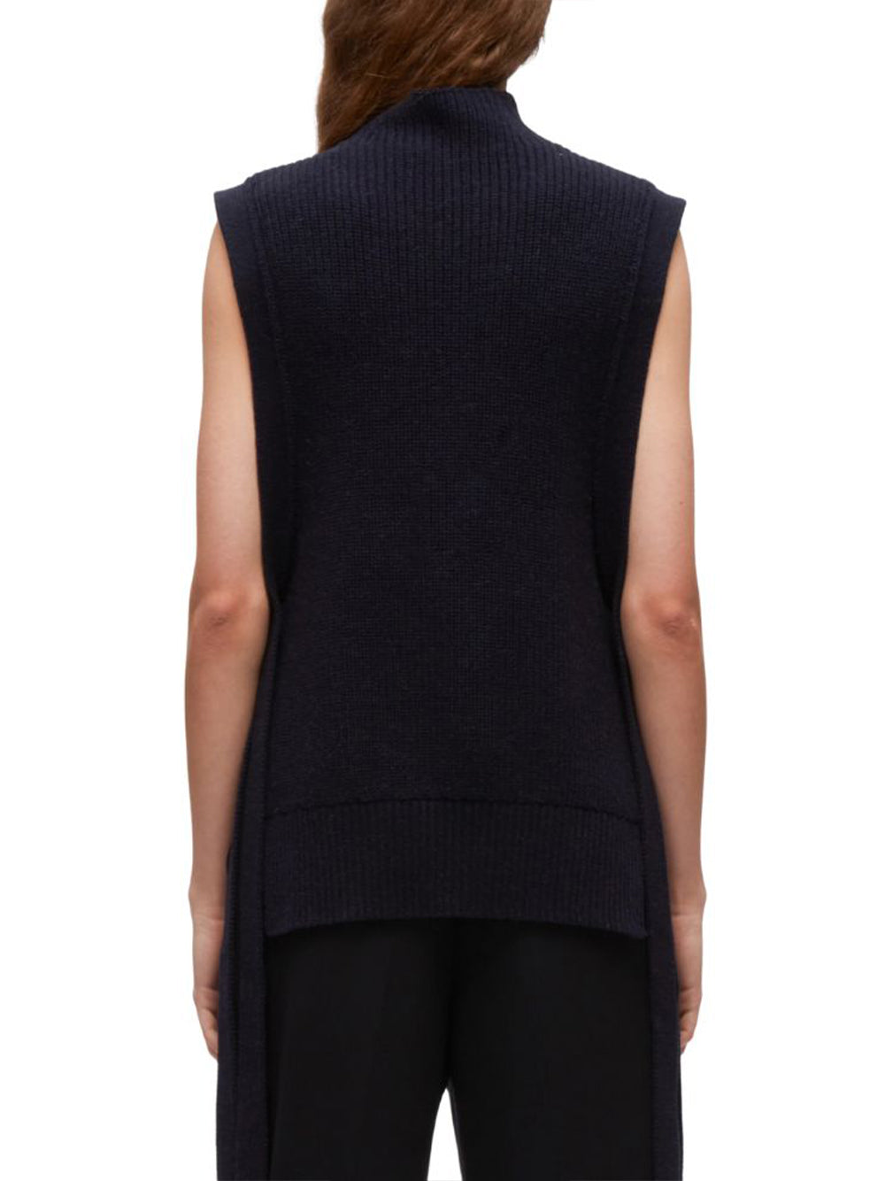 3.1 Phillip Lim-Sleeveless Sweater With Cluster Embroidery-Navy-4