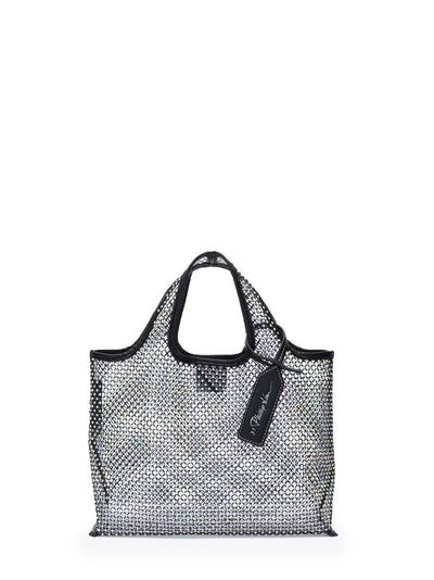 Crystal Mesh Mini Market Tote (Black)
