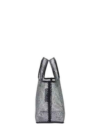 Crystal Mesh Mini Market Tote (Black)