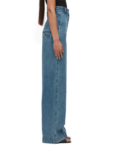 Denim Extreme High Waisted Trousers (Blue)