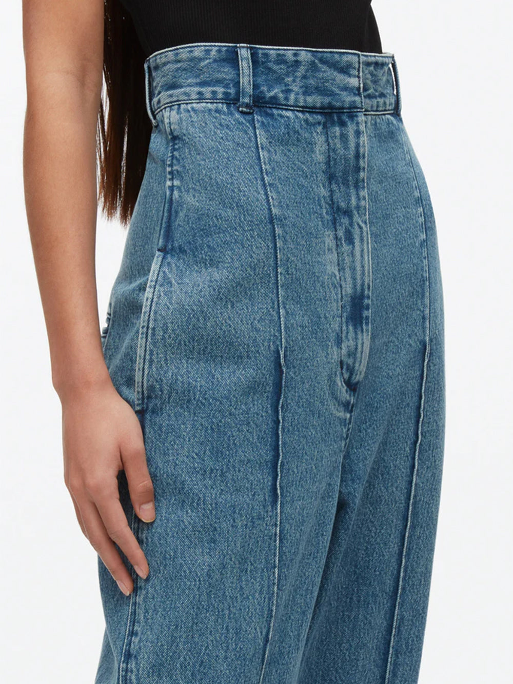 Denim Extreme High Waisted Trousers (Blue)