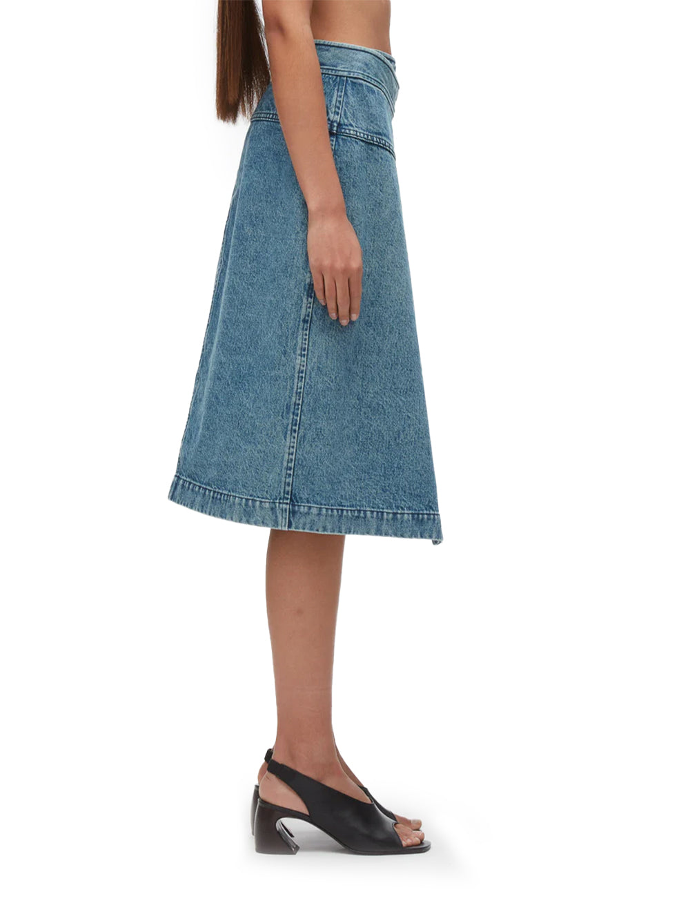Denim Wrap Skirt (Blue)