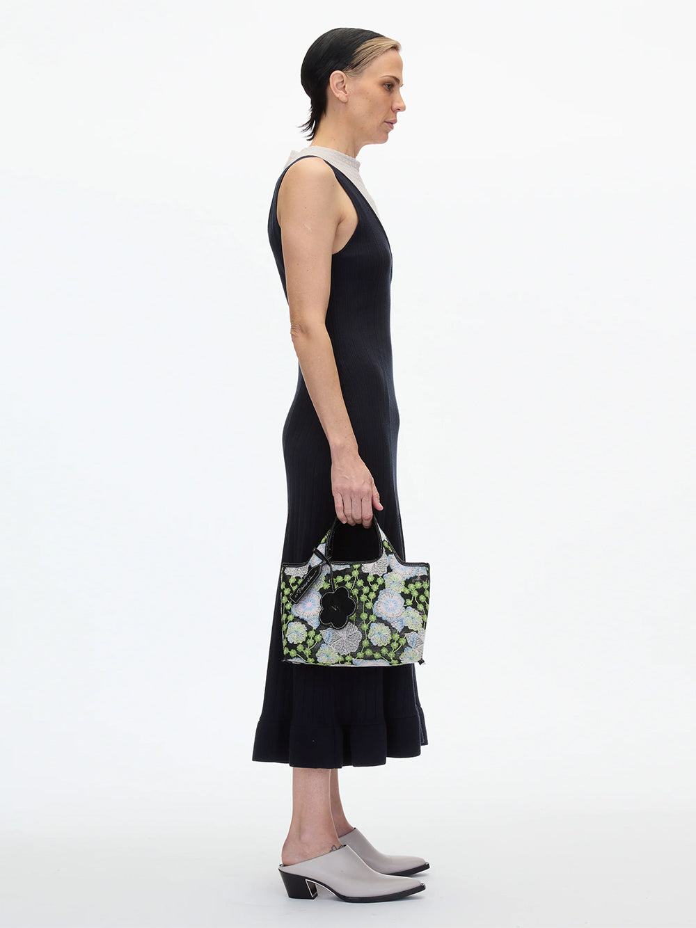 Floral Embroidery Mini Market Tote (Multi)