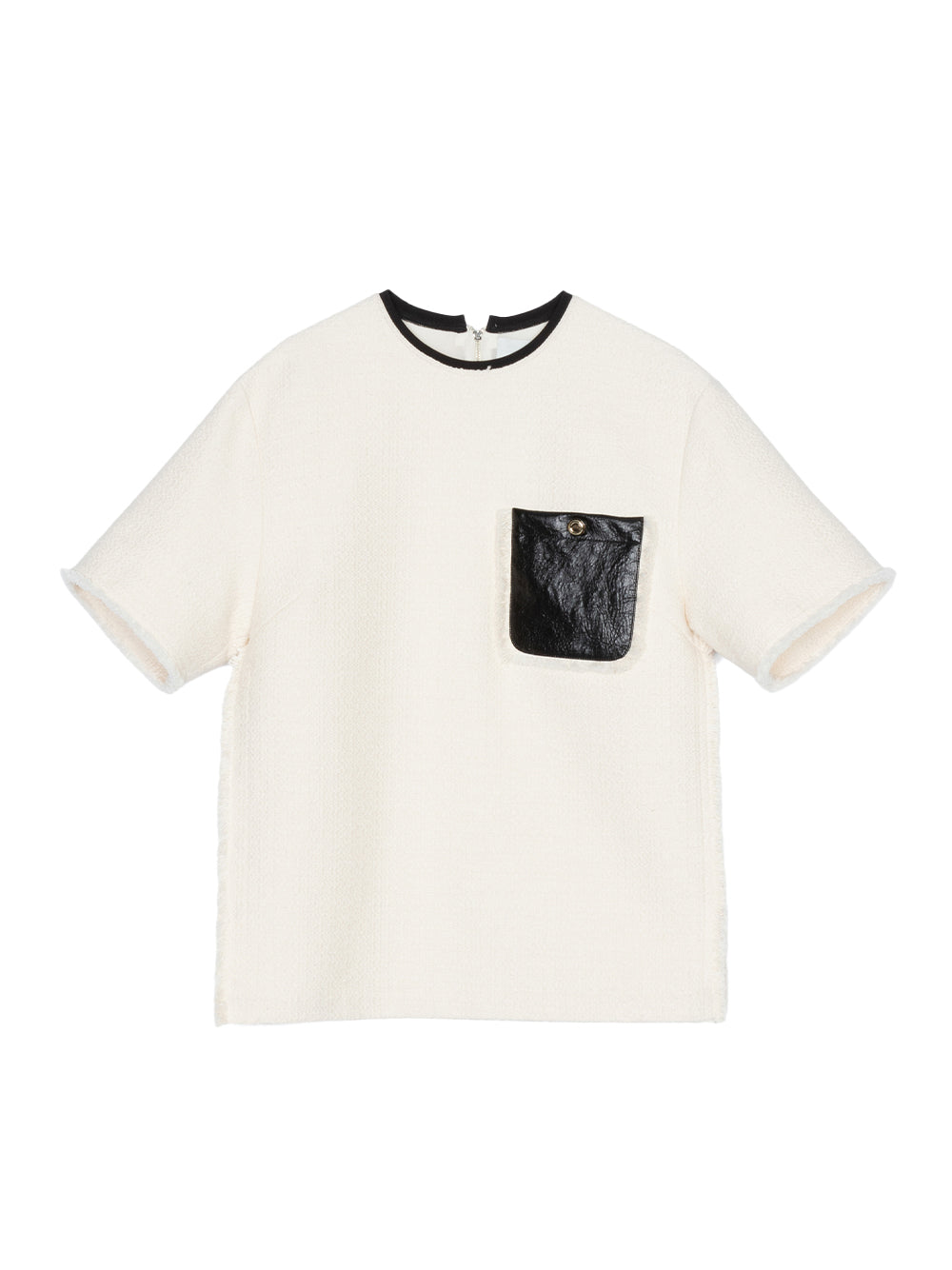 Fringe Tweed Tee (Ivory/Black)