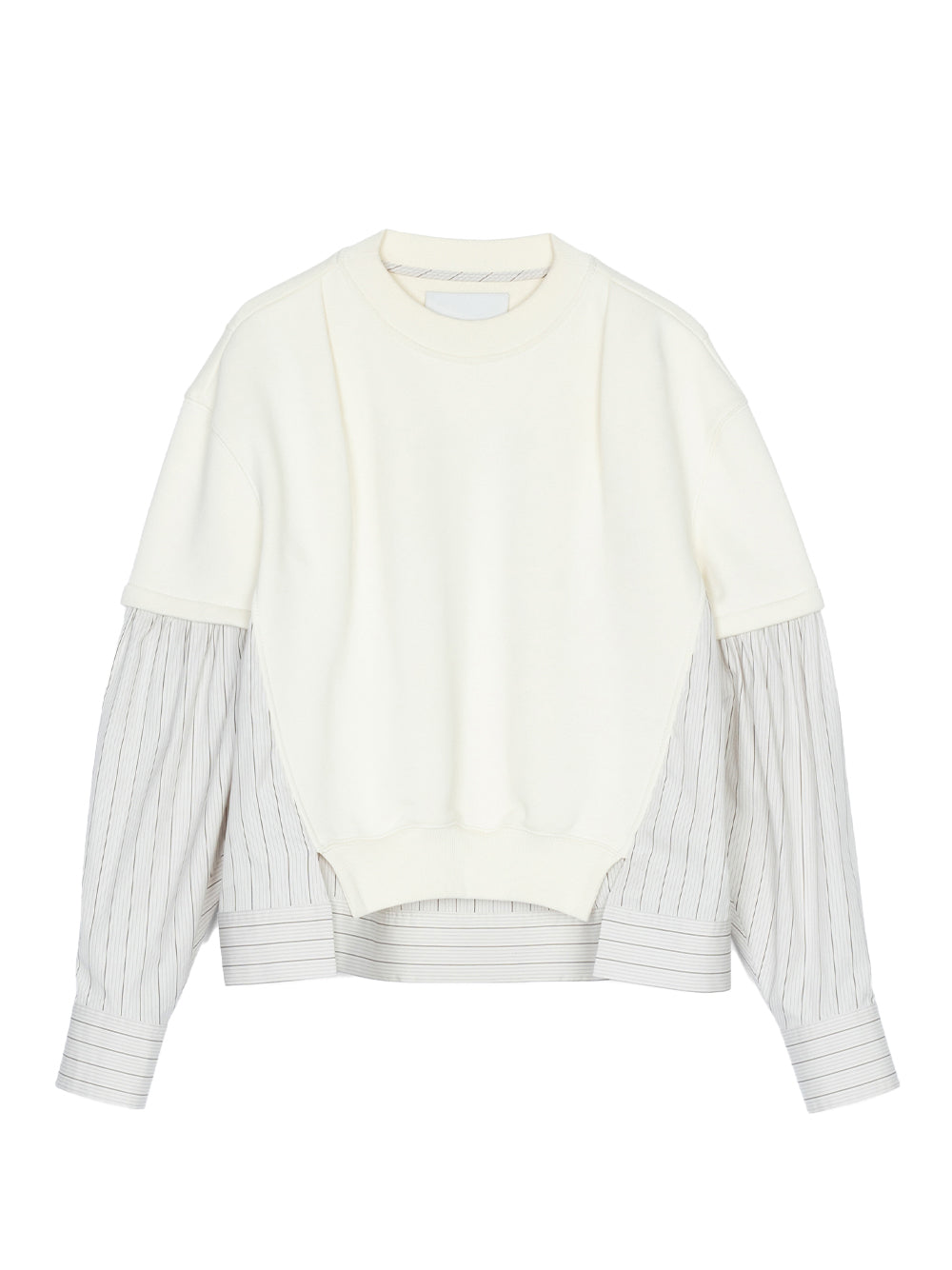 Gathered Poplin Sweatshirt (Alabaster)