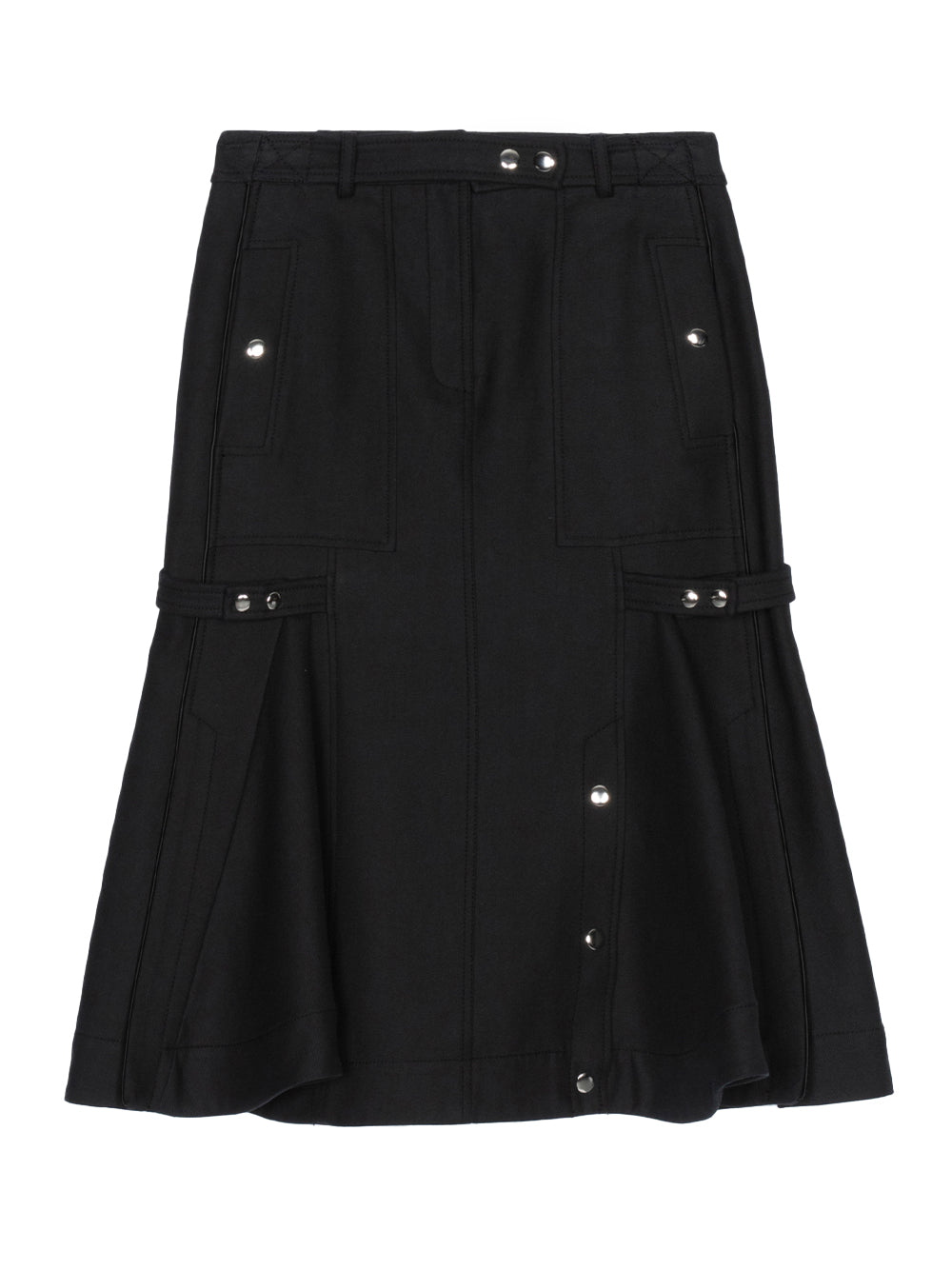 Godet Utility Skirt (Black)