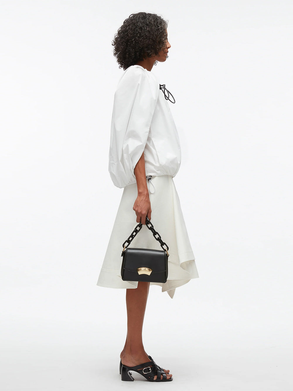 ID Shoulder Bag with Resin Chain (Black)