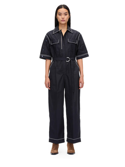 Jumpsuit With Wave Embroidery (Midnight)