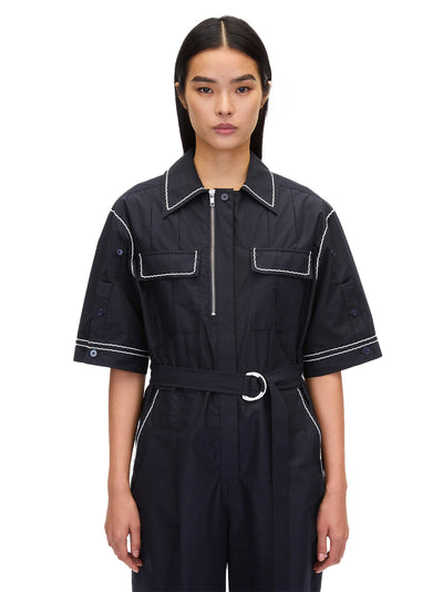 Jumpsuit With Wave Embroidery (Midnight)