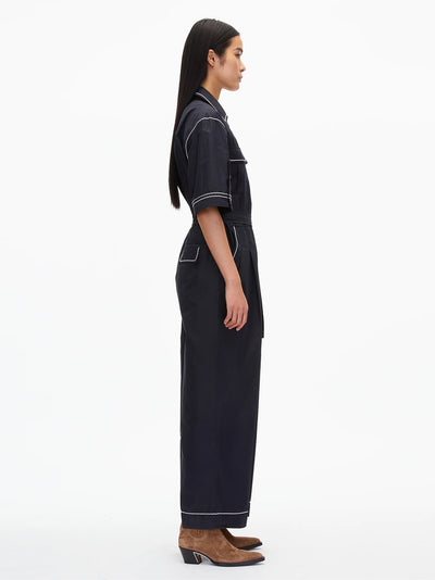 Jumpsuit With Wave Embroidery (Midnight)