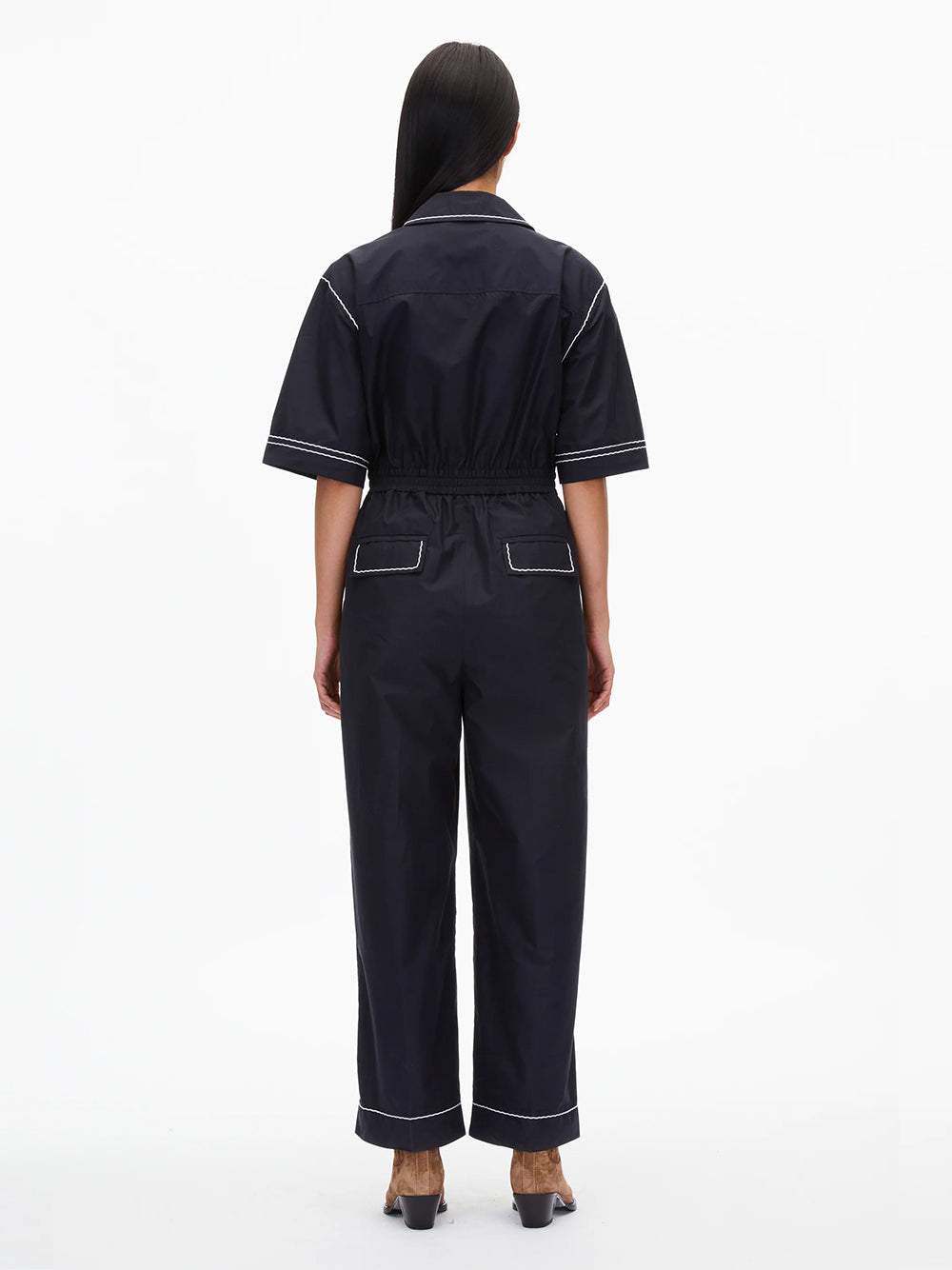 Jumpsuit With Wave Embroidery (Midnight)