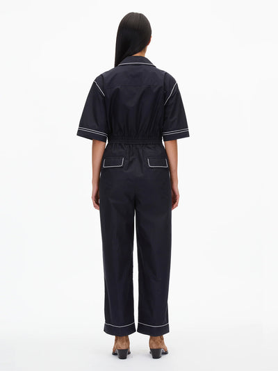 Jumpsuit With Wave Embroidery (Midnight)