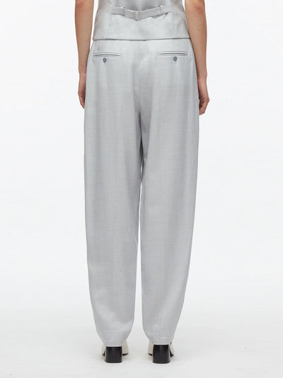 Melange Tapered Trousers (Pale Blue)