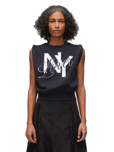 NY Lover Sleeveless Cropped Sweatshirt (Midnight)