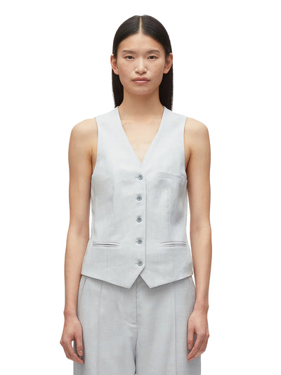 Tailored Vest with Set in Bra (Pale Blue)