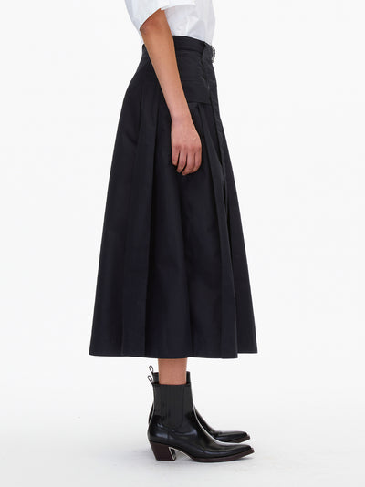 Utility Poplin Midi Skirt (Midnight)
