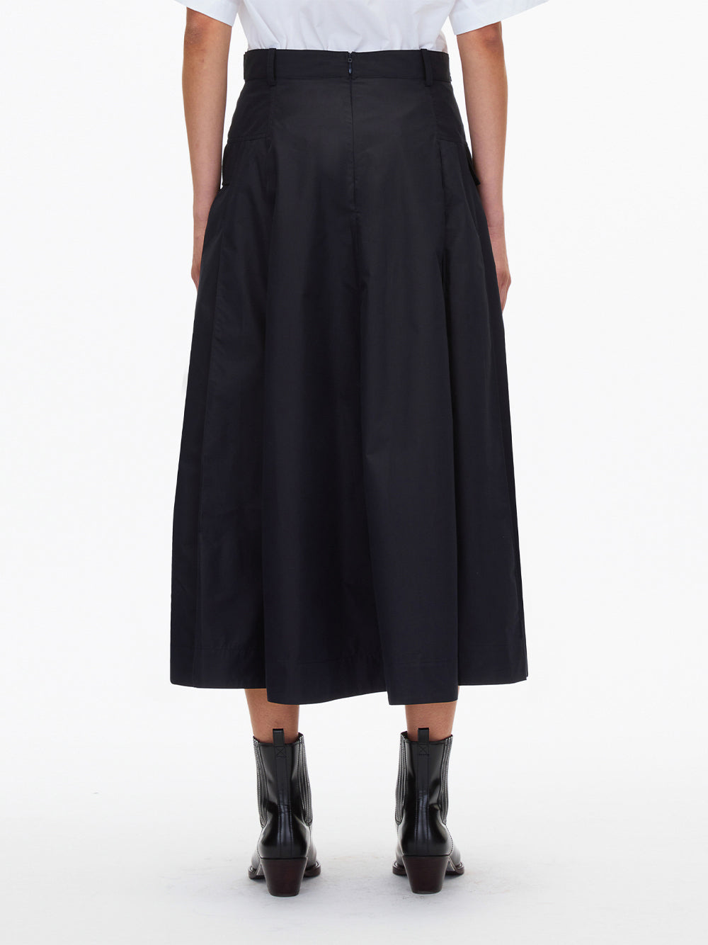 Utility Poplin Midi Skirt (Midnight)