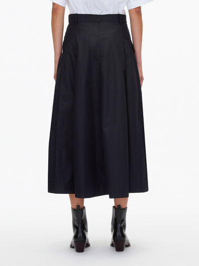 Utility Poplin Midi Skirt (Midnight)