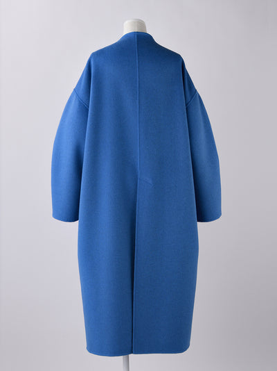 No Collar Wide Coat Light Blue