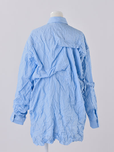 Wrinkle Tucked Shirt Light Blue