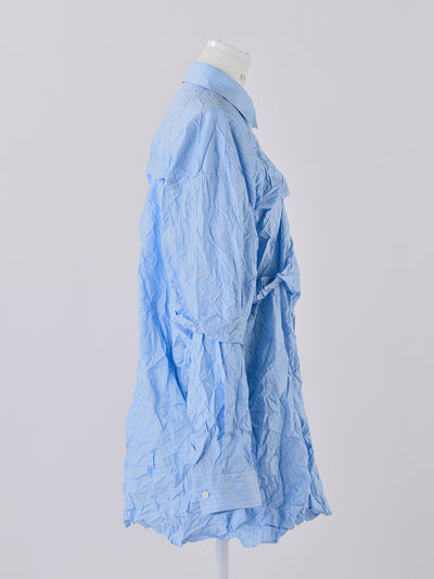 Wrinkle Tucked Shirt Light Blue