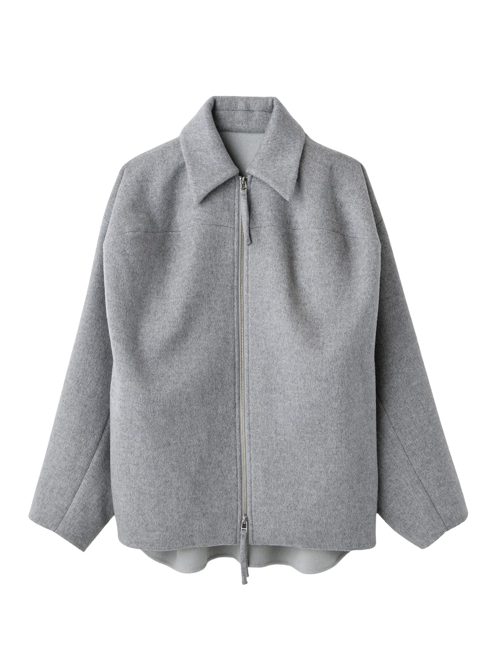 3D Zip Blouson Top Gray