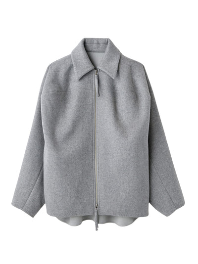 3D Zip Blouson Top Gray