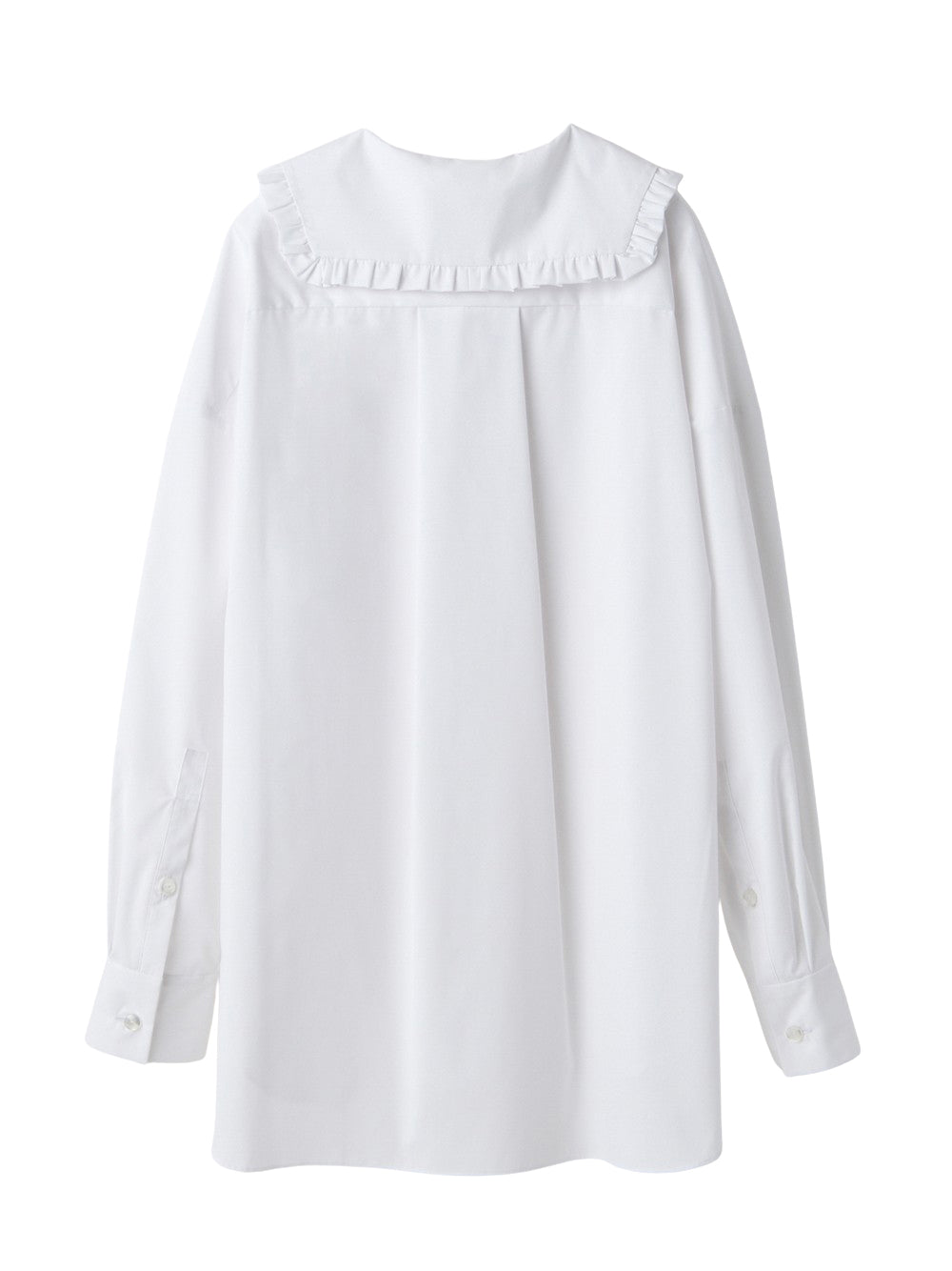 Frilly Collar Shirt White