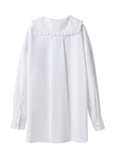 Frilly Collar Shirt White