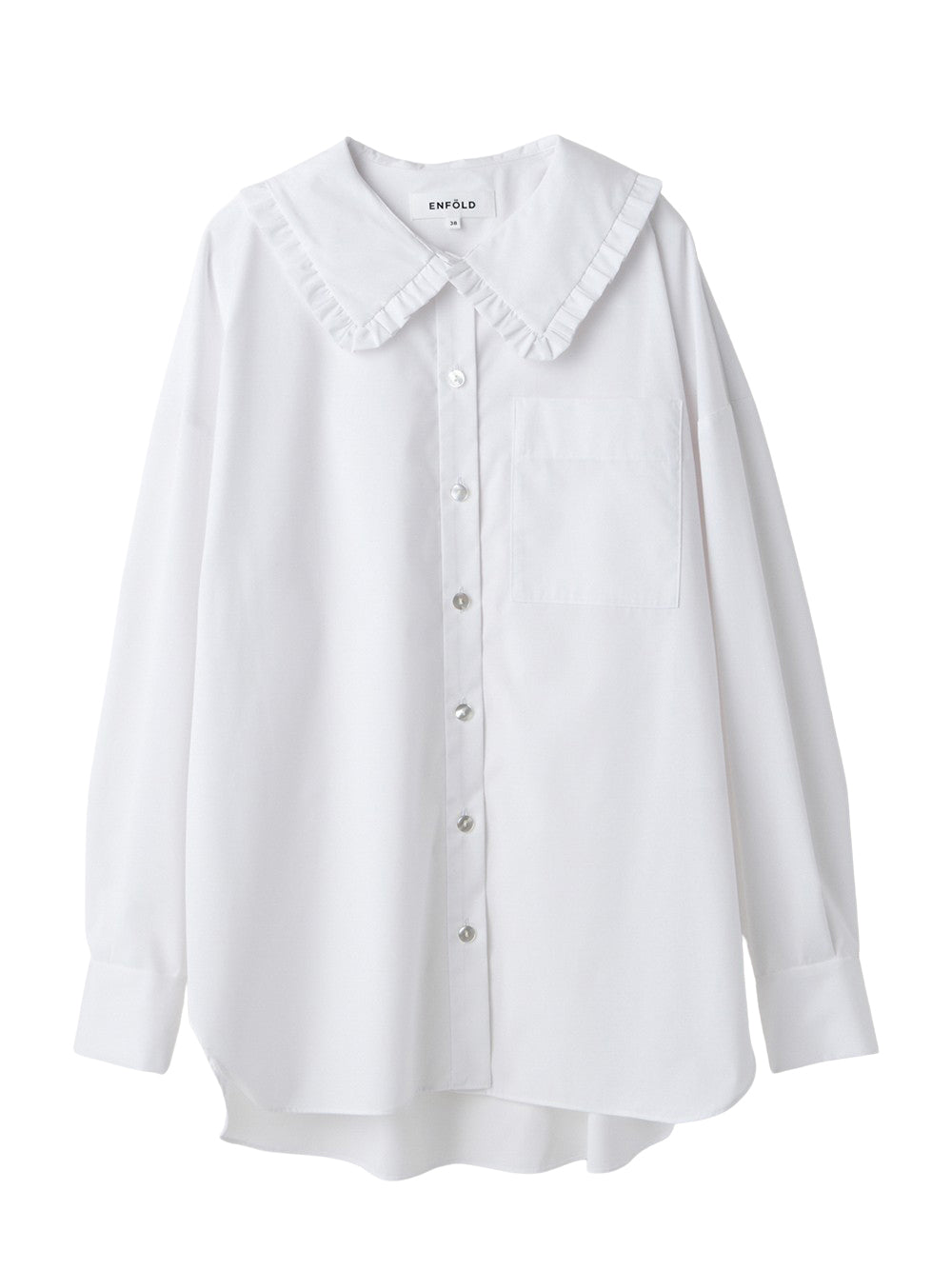 Frilly Collar Shirt White