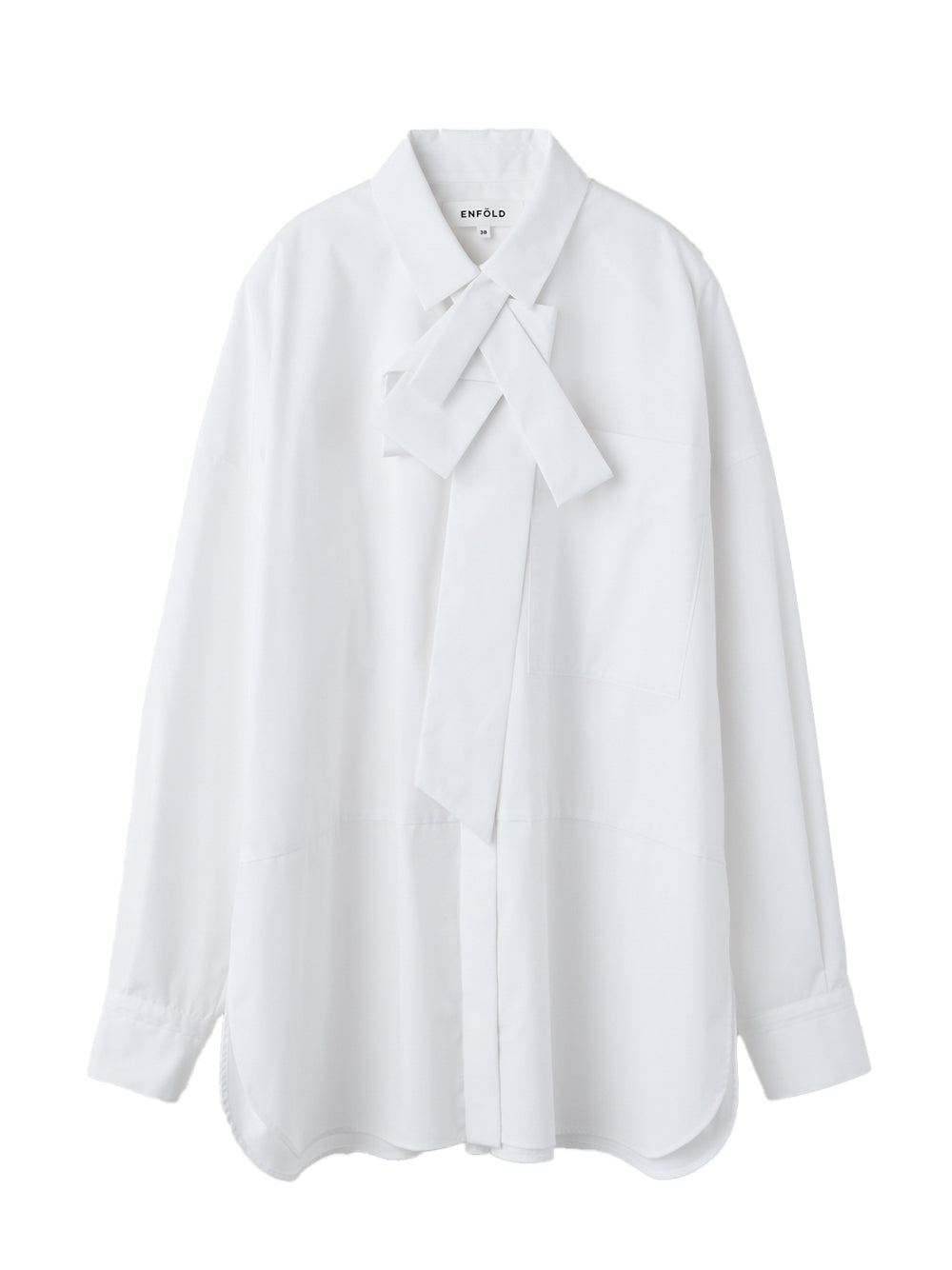Asymmetrical Bow-Tie Shirt White