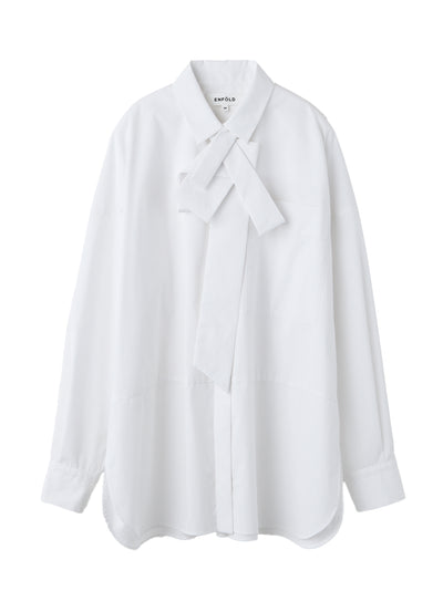 Asymmetrical Bow-Tie Shirt White