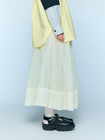 Sheer Flared Skirt Ecru