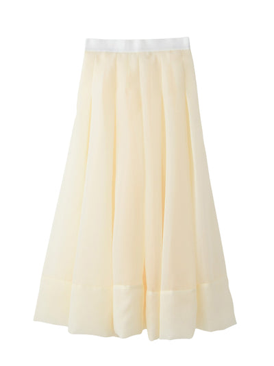 Sheer Flared Skirt Ecru
