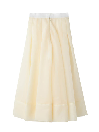 Sheer Flared Skirt Ecru