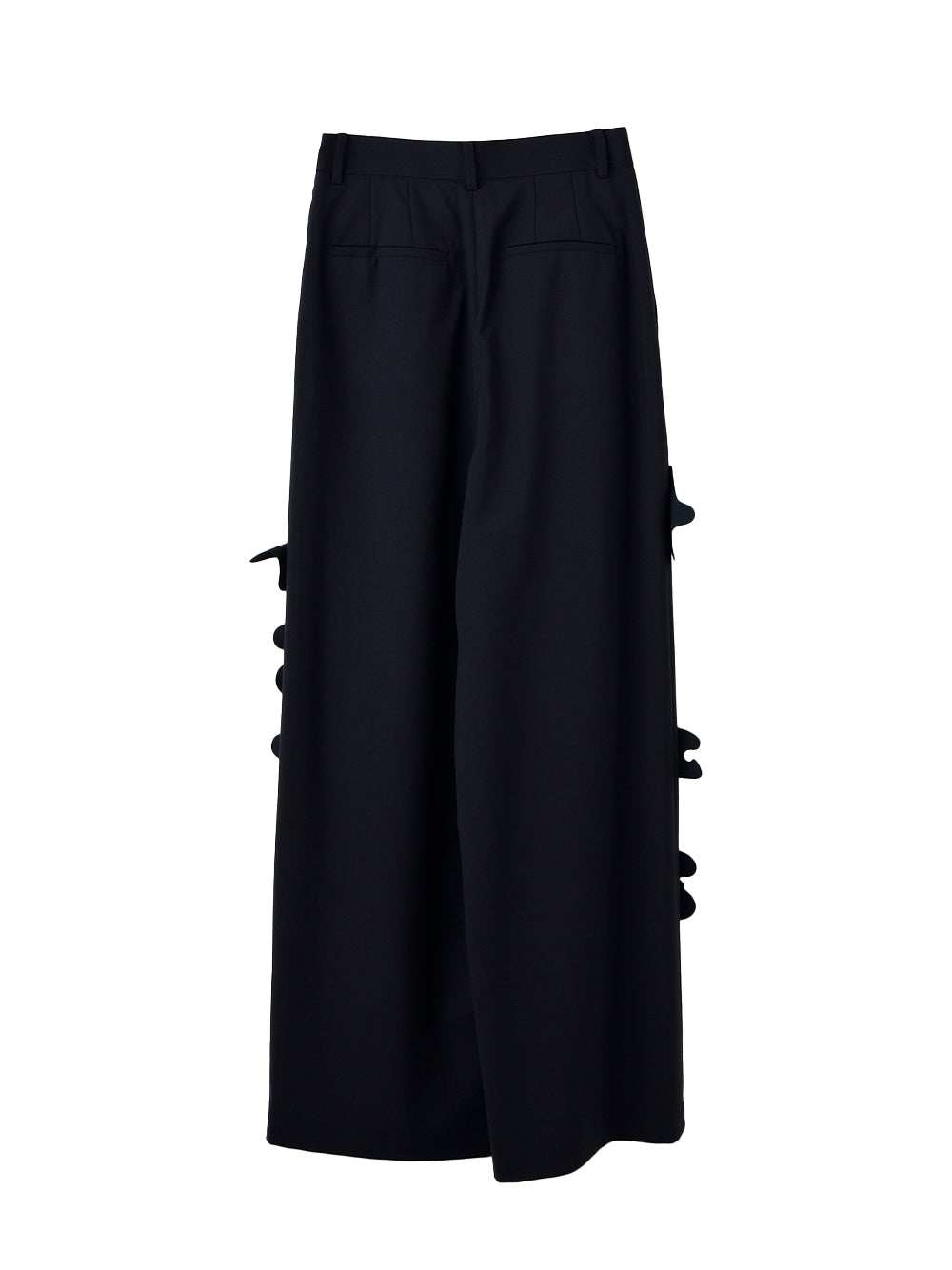 Chair Motif Tuck Trousers Dark Navy