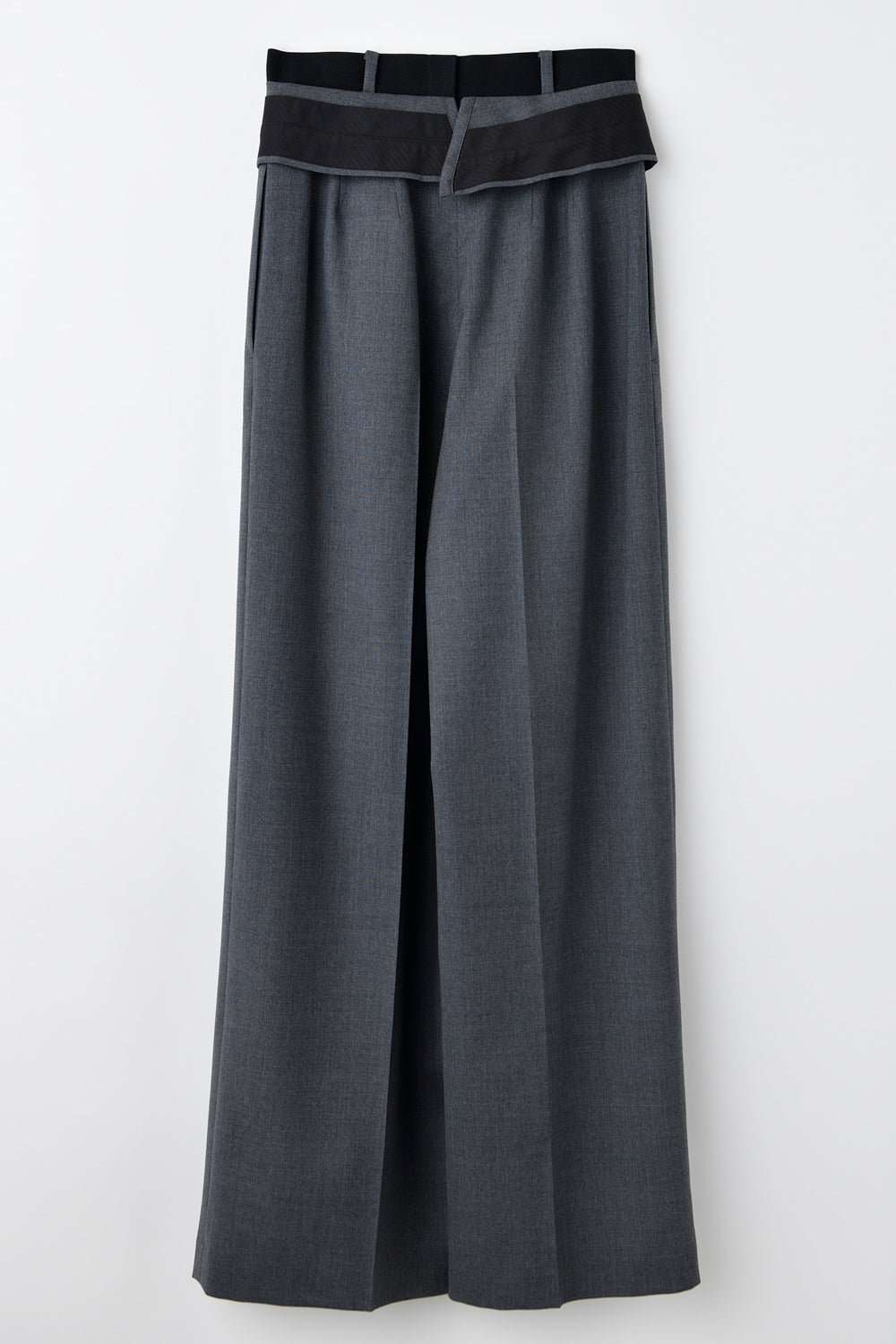Double-Waist Trousers Charcoal Gray