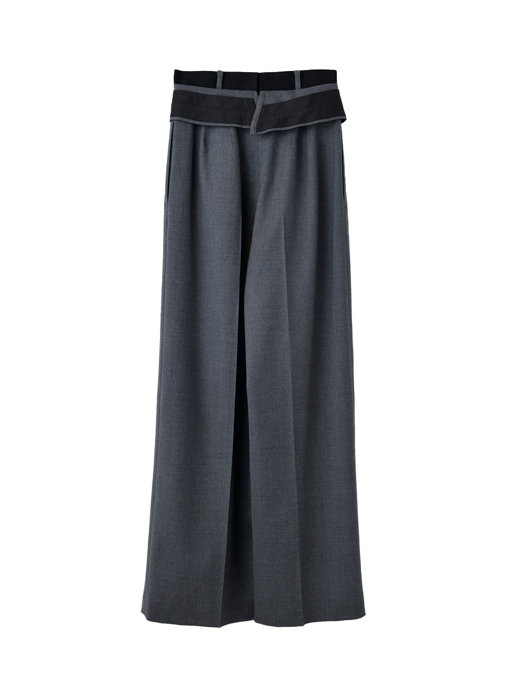 Double-Waist Trousers Charcoal Gray