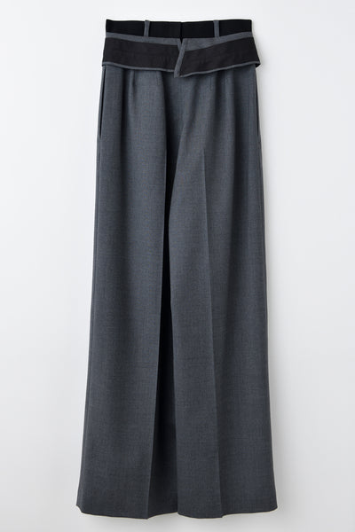 Double-Waist Trousers Charcoal Gray