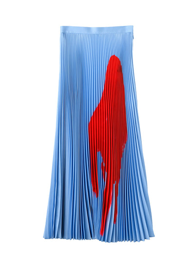Drawing Of Chairs Pleated Skirt Light Blue