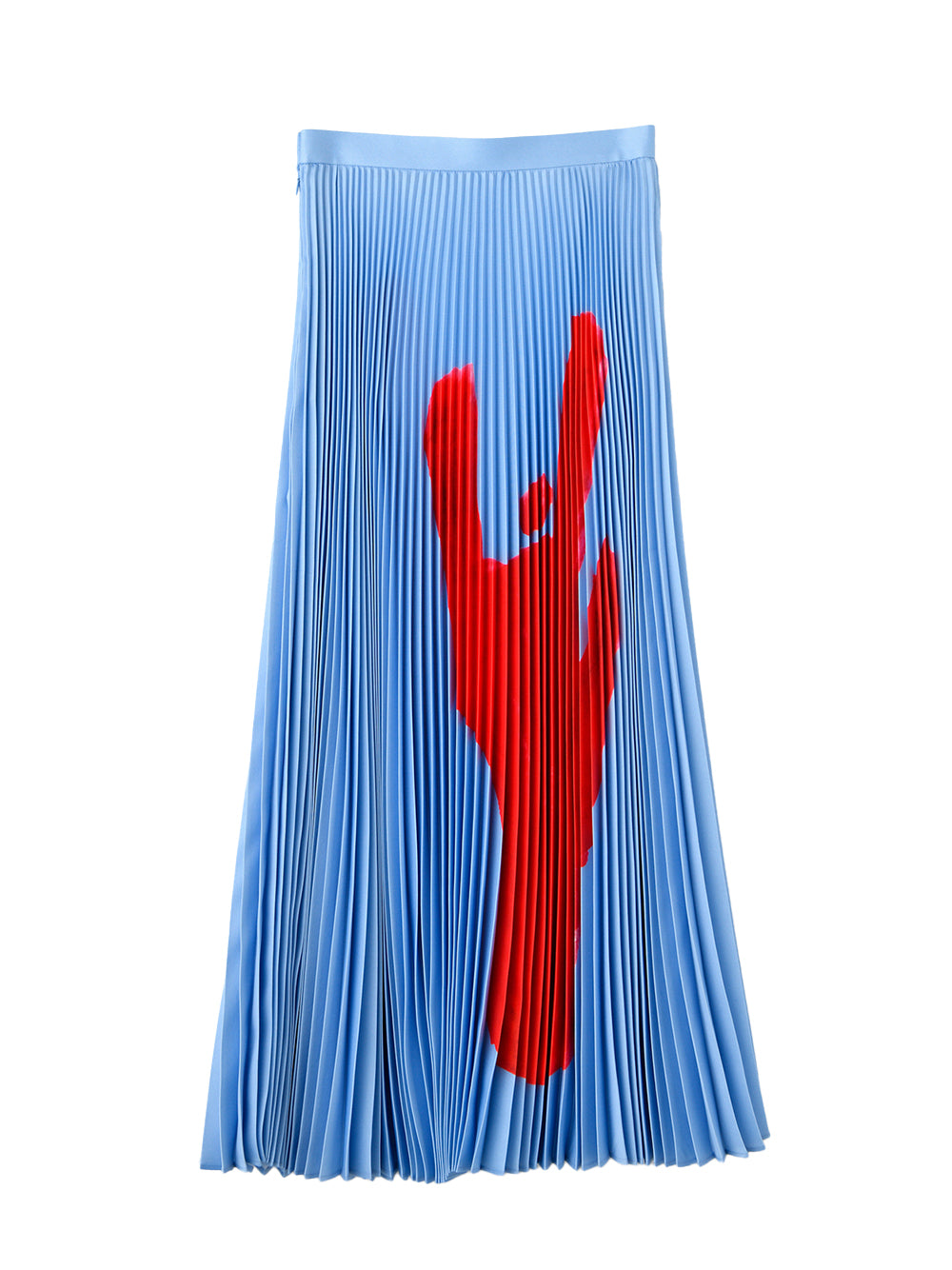 Drawing Of Chairs Pleated Skirt Light Blue